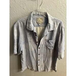 Margaritaville Button Down Hawaiian Shirt Blue Mens‎ Size XL